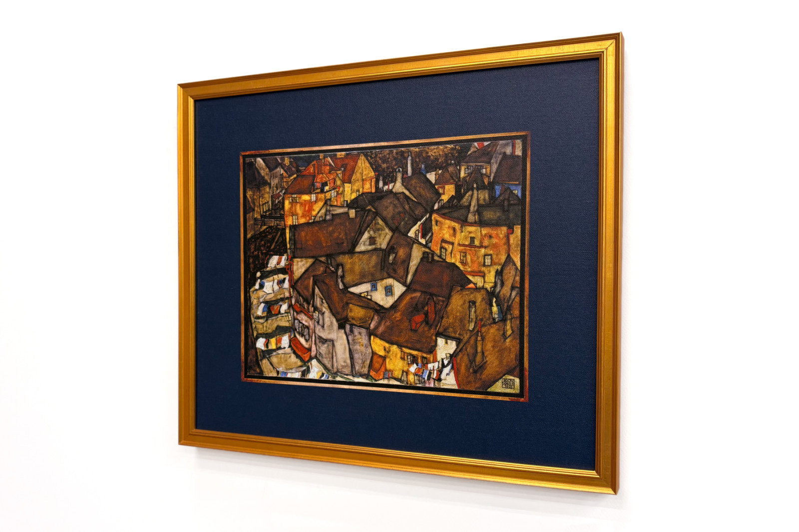 Házak félholdja, Krumau (mai nevén Český Krumlov, Csehszlovákia) - Házak félholdja, Krumau (A kisváros V), Egon Schiele (1890-1918) műve - Egon Schiele