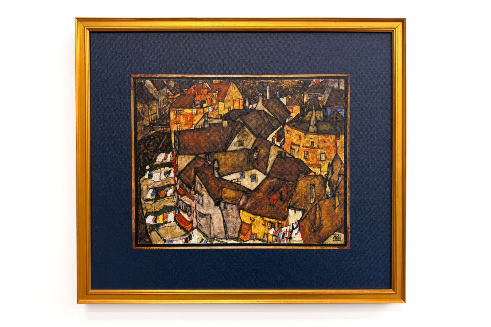 Házak félholdja, Krumau (mai nevén Český Krumlov, Csehszlovákia) - Házak félholdja, Krumau (A kisváros V), Egon Schiele (1890-1918) műve - Egon Schiele