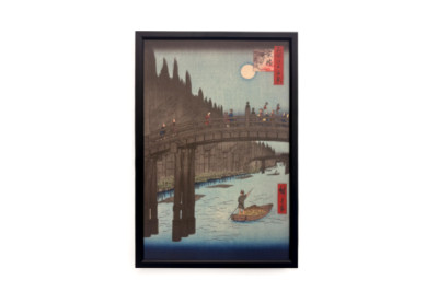 Bambuszpiac a Capital Bridge-nél, 1857., 1857. - Ando Hiroshige