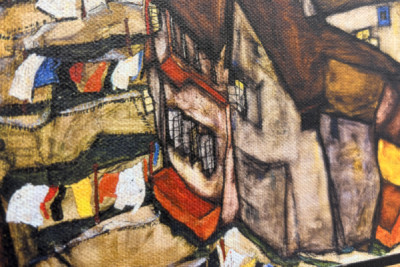 Házak félholdja, Krumau (mai nevén Český Krumlov, Csehszlovákia) - Házak félholdja, Krumau (A kisváros V), Egon Schiele (1890-1918) műve