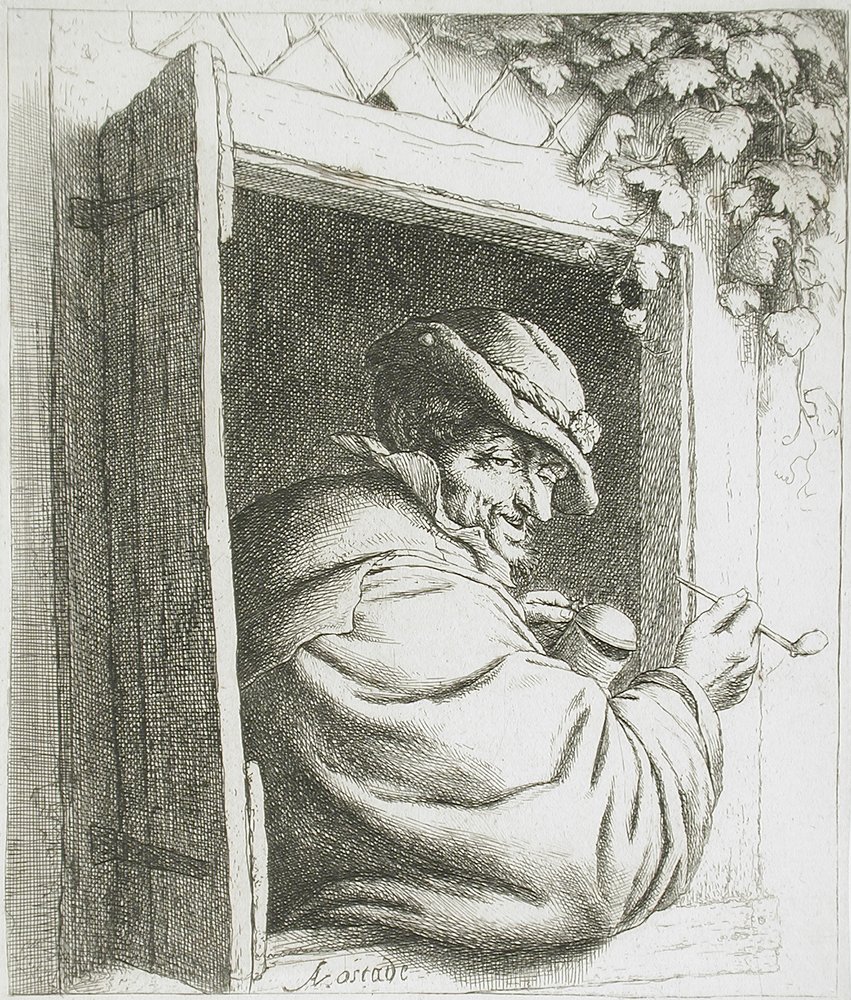 A dohányzó az ablaknál alkotó: Adriaen van Ostade