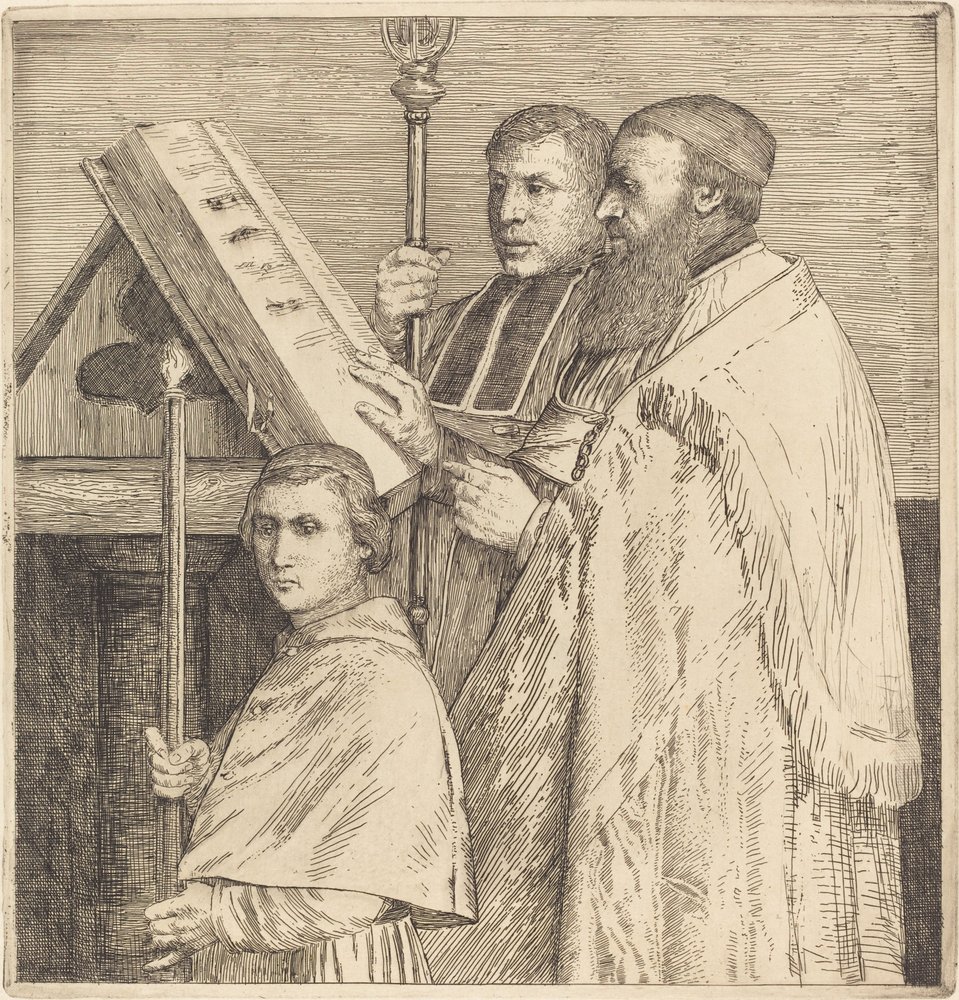 Kóristák, 2. lemez Le lutrin. alkotó: Alphonse Legros
