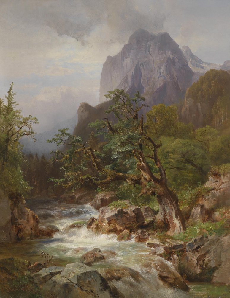 Erdei rész a Bainn -i Hintersee -vel alkotó: Anna Plommer