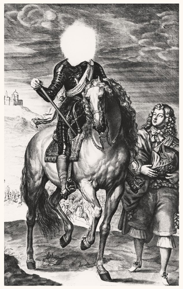 Eredetileg Francia Lajos fej nélküli lovas portréja, Pierre Lombard (1612-80) metszete (Lásd: 105377-8) alkotó: Anthony van after Dyck