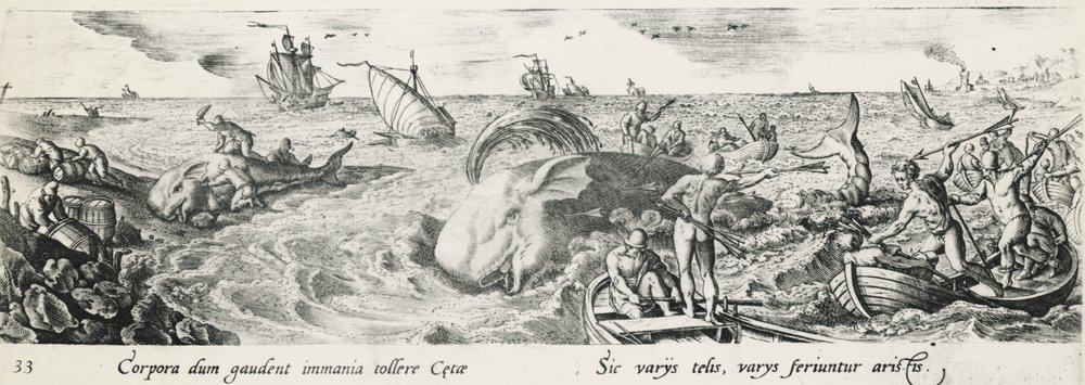 Bálnavadászat, Antonio Tempesta (1555-1630), metszet, Olaszország alkotó: Antonio Tempesta