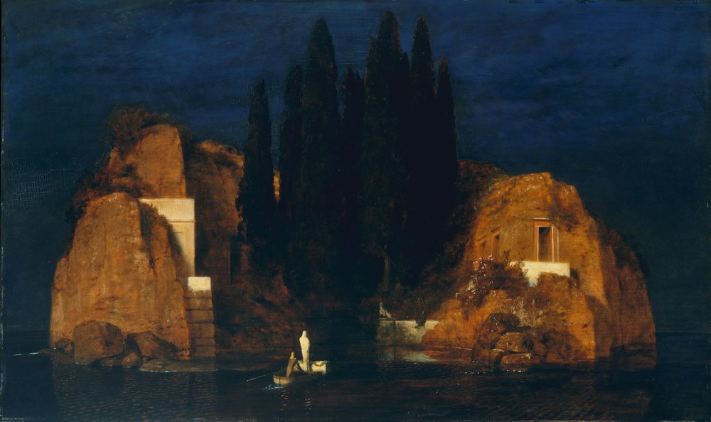 Isle of the Dead, második változat, 1880 (olaj, fa) alkotó: Arnold Böcklin
