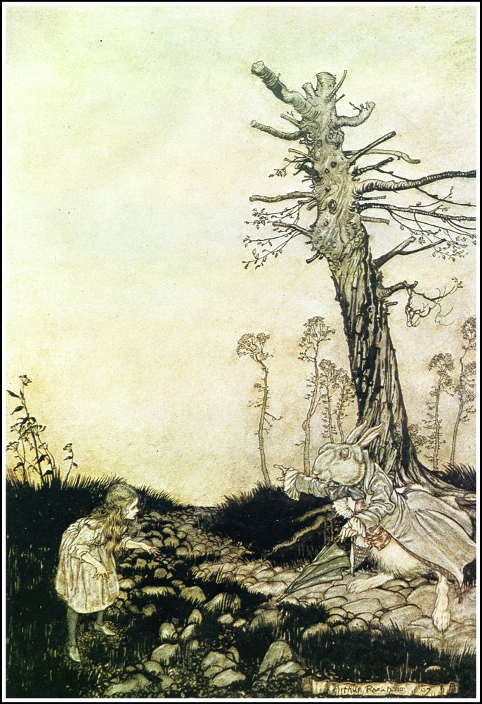 Alice kalandjai Csodaországban - „De Mary Ann, mit csinálsz idekint?” alkotó: Arthur Rackham