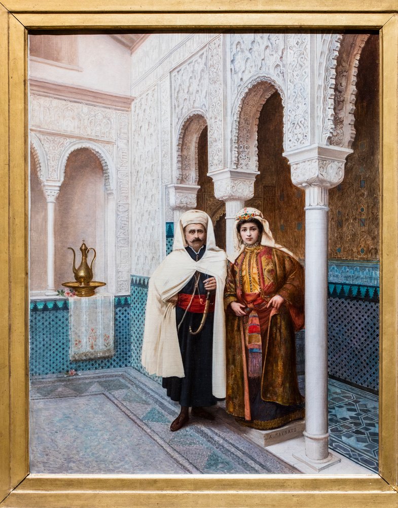 Szefárd méltóságos pár egy marokkói palotában alkotó: Auguste Raynaud