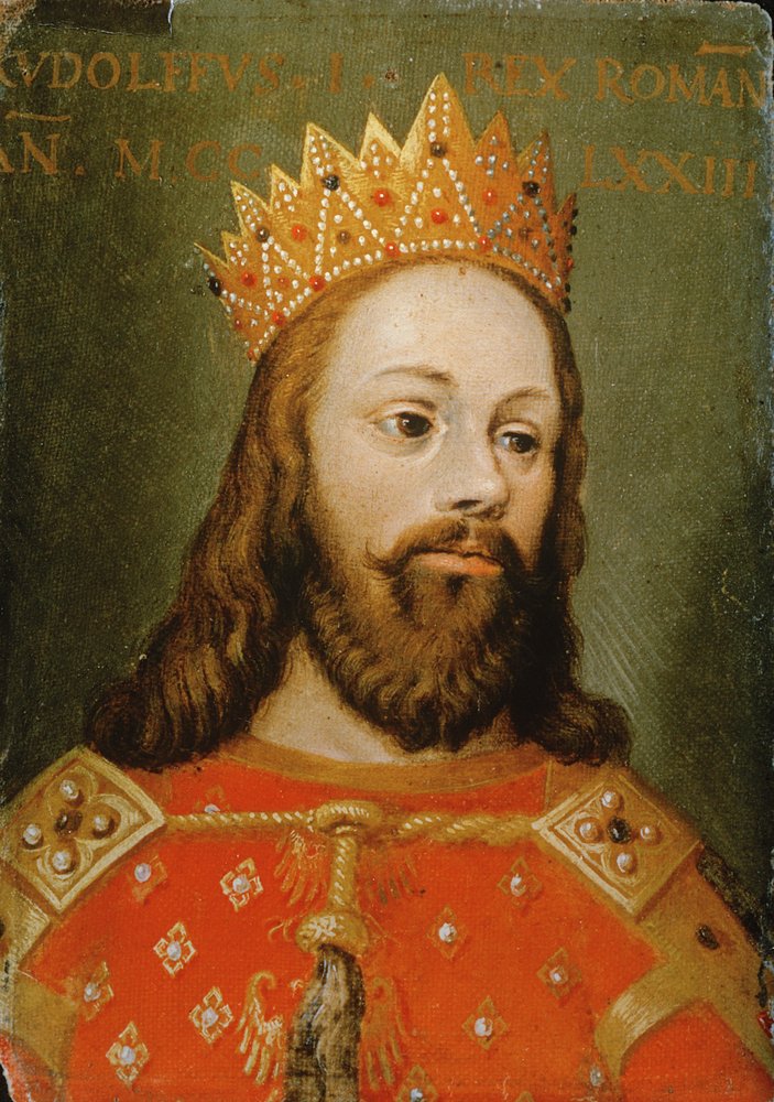 I. Rudolf (1218-91), koronázatlan német-római császár, a Habsburg-dinasztia alapítója (tábla) alkotó: Austrian School