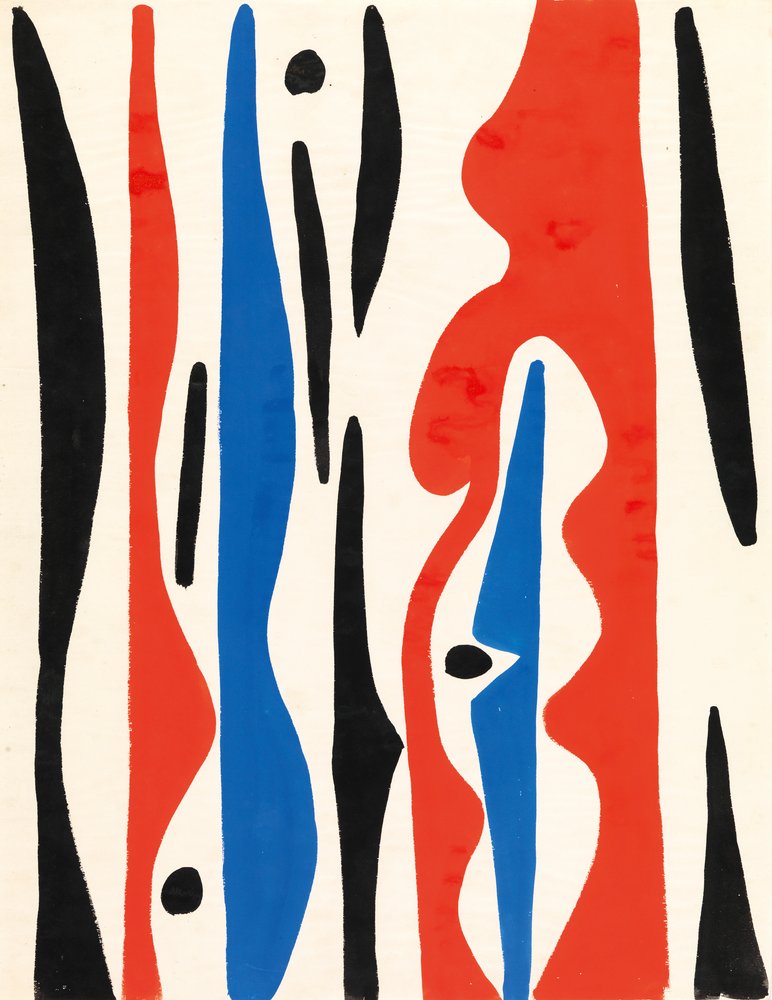 Kompozíció, 1950 körül (gouache, papír) alkotó: Caziel Caziel