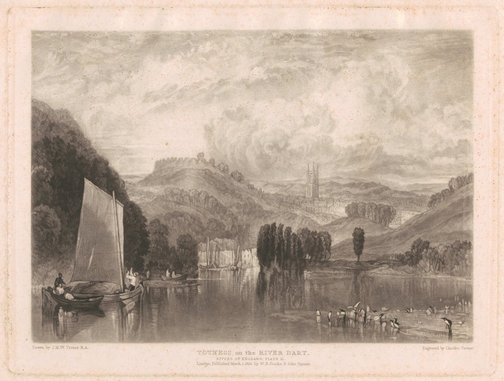 Totnes, a Dart-folyó partján alkotó: Charles Turner