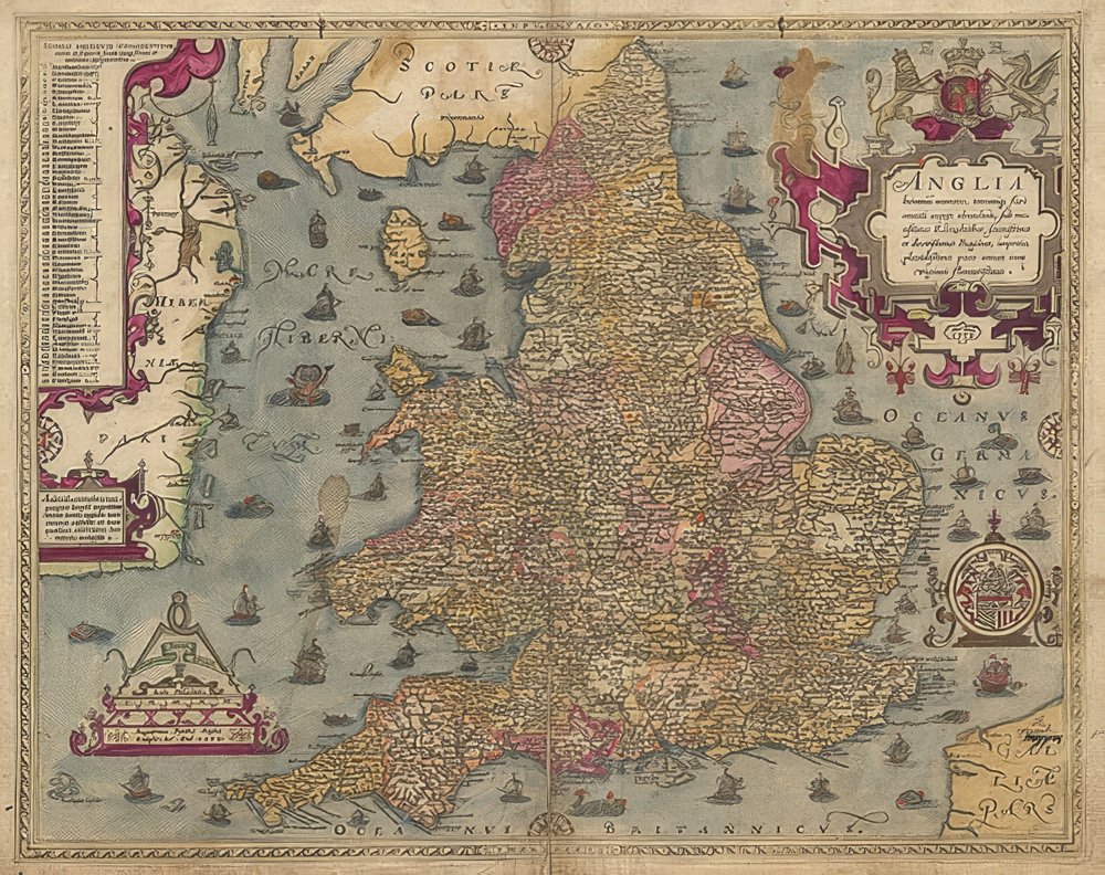 Anglia: Anglia és Wales. 1579 alkotó: Christopher Saxton
