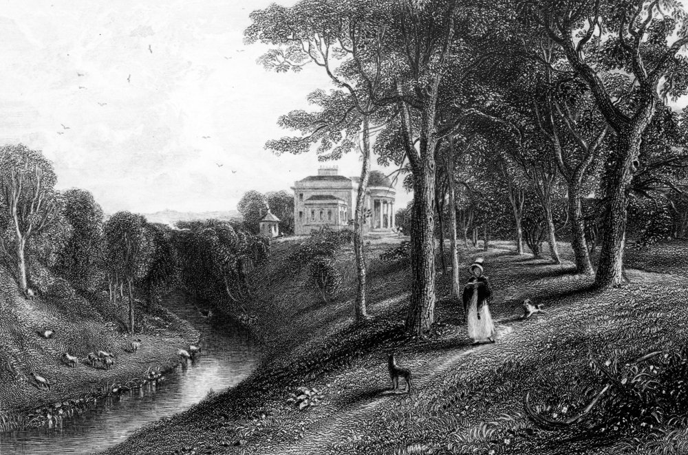 Coilsfield, metszett J. Giles, illusztráció John Wilson „Land of Burns” című művéből, megjelent 1840 alkotó: David Octavius Hill