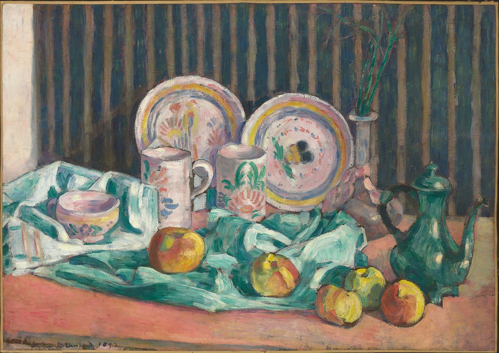 Csendélet almával és gyümölcsételekkel, 1906 körül alkotó: Emile Bernard