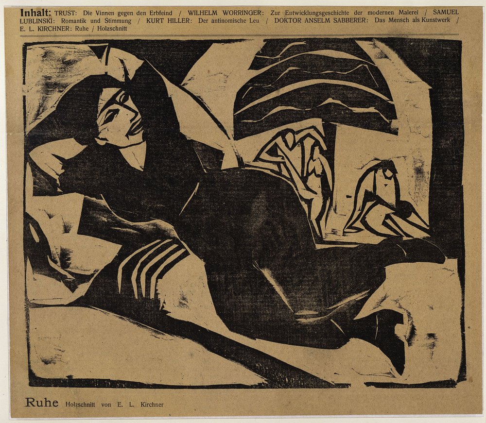 Fekvő nő (Pihenés) (innen: Der Sturm ...) alkotó: Ernst Ludwig Kirchner