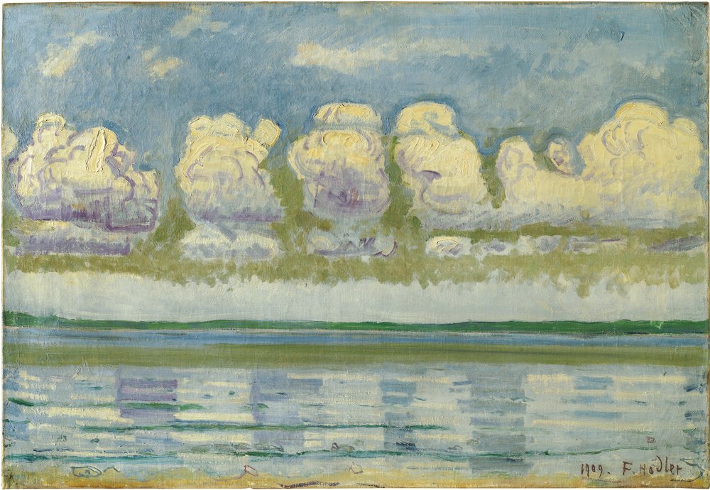 ""Kilátás a Genfi-tóról és a svájci juráról"" (Genfi-tó a svájci jurával) Ferdinand Hodler (1853-1918) festménye alkotó: Ferdinand Hodler