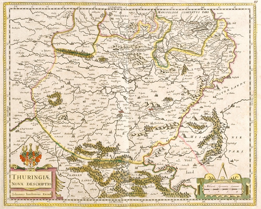 Türingia térképe (Németország) (rézkarc alkotó: Frederick de Wit