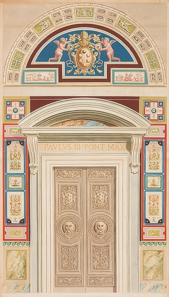 Loggia ajtaja, kerete és lunettája XIII alkotó: Gaetano Savorelli