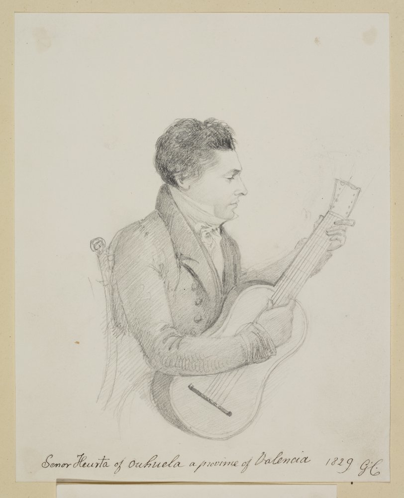 Señor Huerta, Orihuela, Valencia, gitáron játszik alkotó: George (attr. to) Cumberland