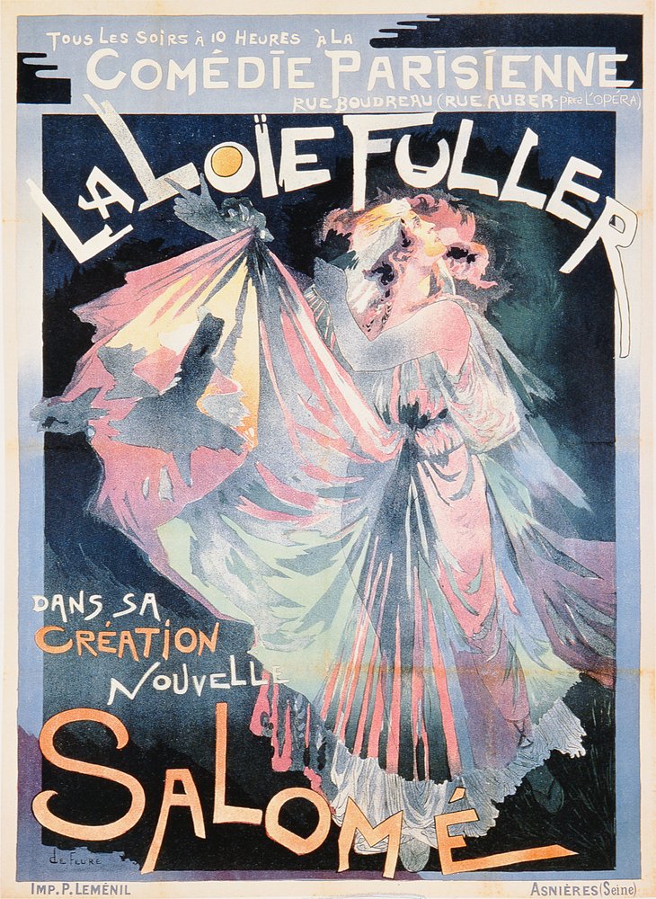 Loie Fullert „Salomé” szerepében hirdető plakát a Comédie Parisienne-ben alkotó: Georges de Feure