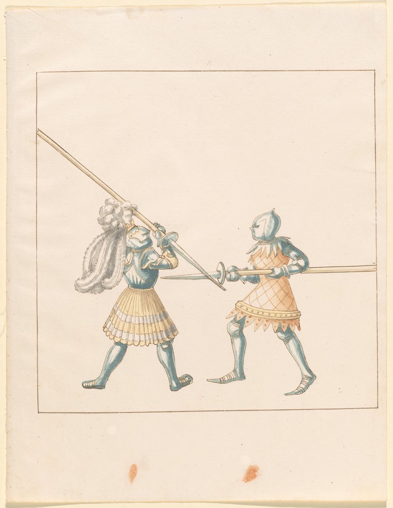 Freydal, Maximilian I. császár tornája és tornája: Gyalogharcok (Jousts) (III. kötet): 147. tábla alkotó: German 16th Century