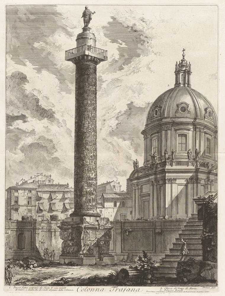 Traianus-oszlop, a Vedute di Roma (Róma látképei) című sorozatból alkotó: Giovanni Battista Piranesi