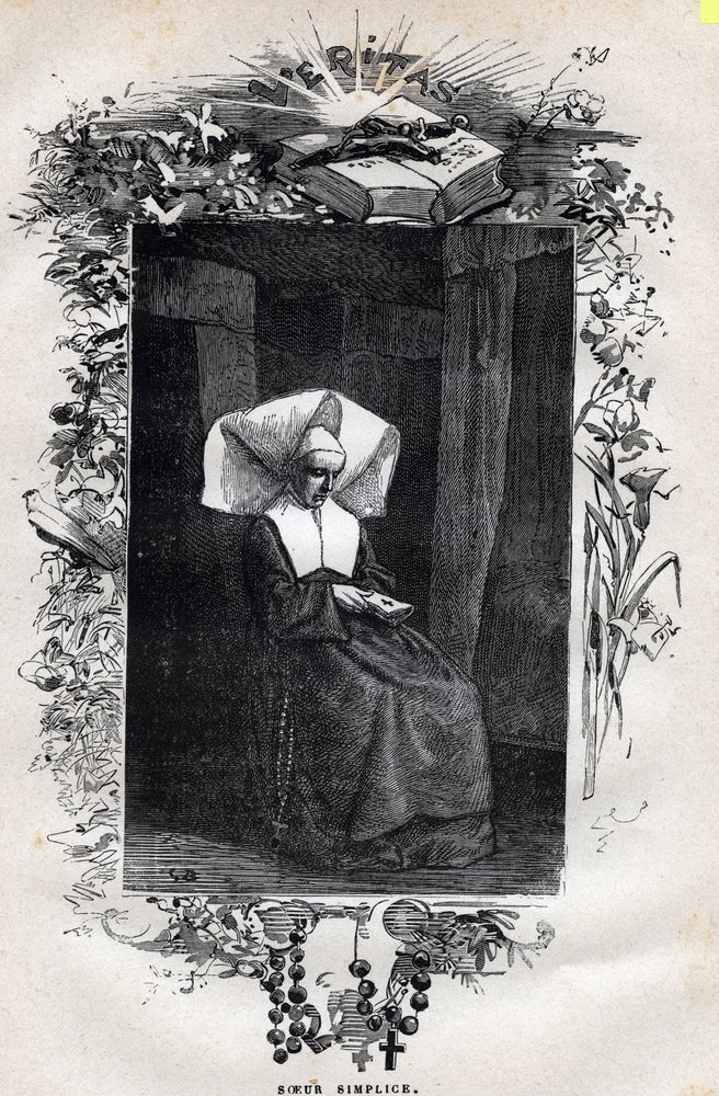 Simplice nővér portréja – Gustave Brion (1824-1877) illusztrációja a Victor Hugo (1802-1885) „A nyomorultak – első rész: Fantine” című művéhez, 1862 alkotó: Gustave Brion