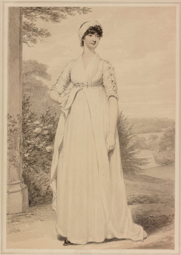 Hölgy portréja, 1799 (tinta és ceruza szőtt papíron) alkotó: Henry Edridge