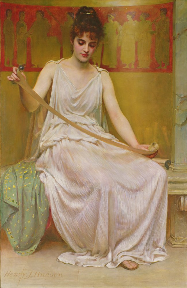 Neaera felolvas egy levelet Catullustól, 1894 körül alkotó: Henry John Hudson
