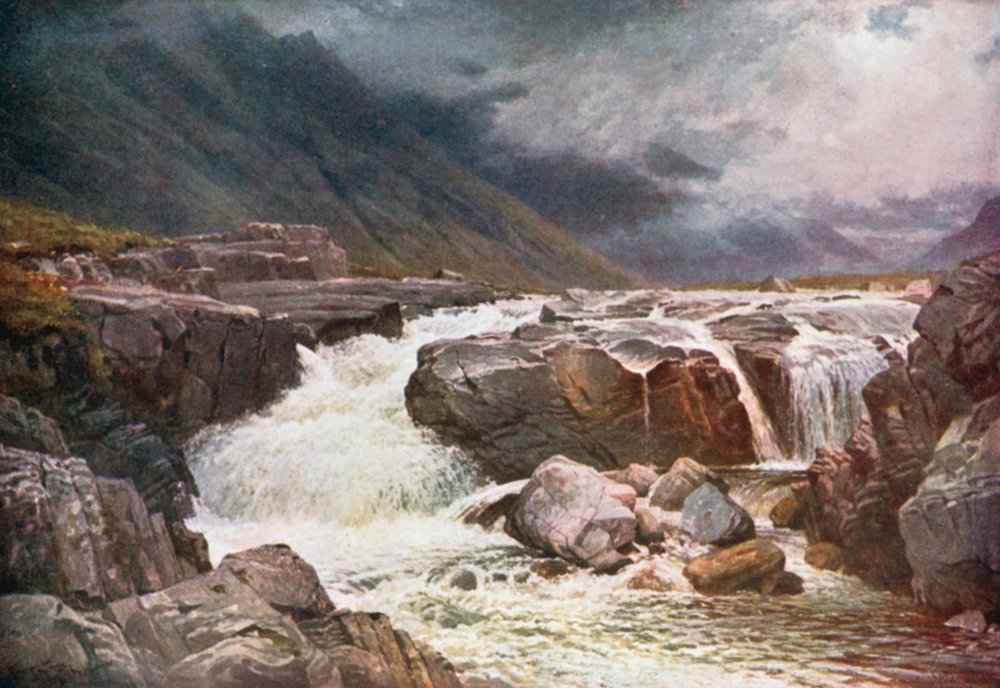 River Coe, Glencoe, Argyllshire (színes litográfia) alkotó: Henry Sutton Palmer