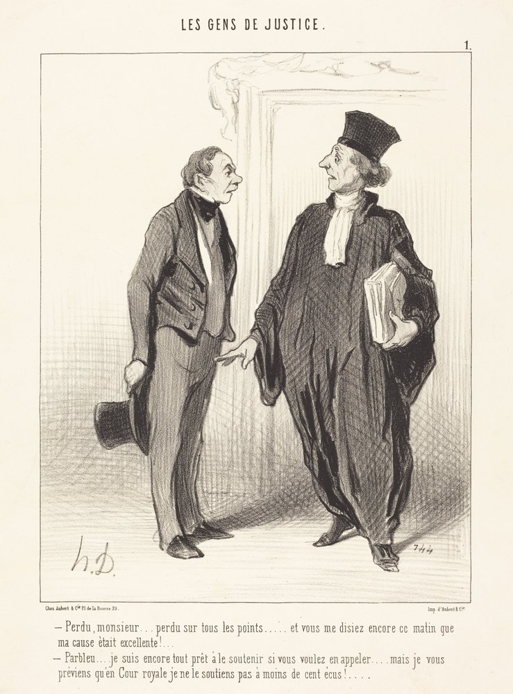 Elveszett, uram... minden pontban elveszett... alkotó: Honoré Daumier