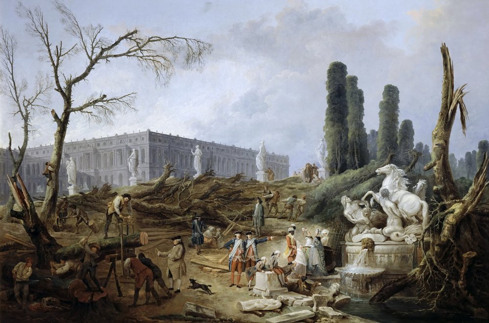 Bosquet az Apolló fürdőiből alkotó: Hubert Robert