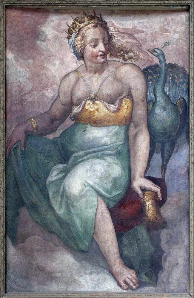 Junon. Névtelen festmény, 16. század második fele. olasz művészet. Szépművészeti Múzeum Budapest (Magyarország). alkotó: Italian School