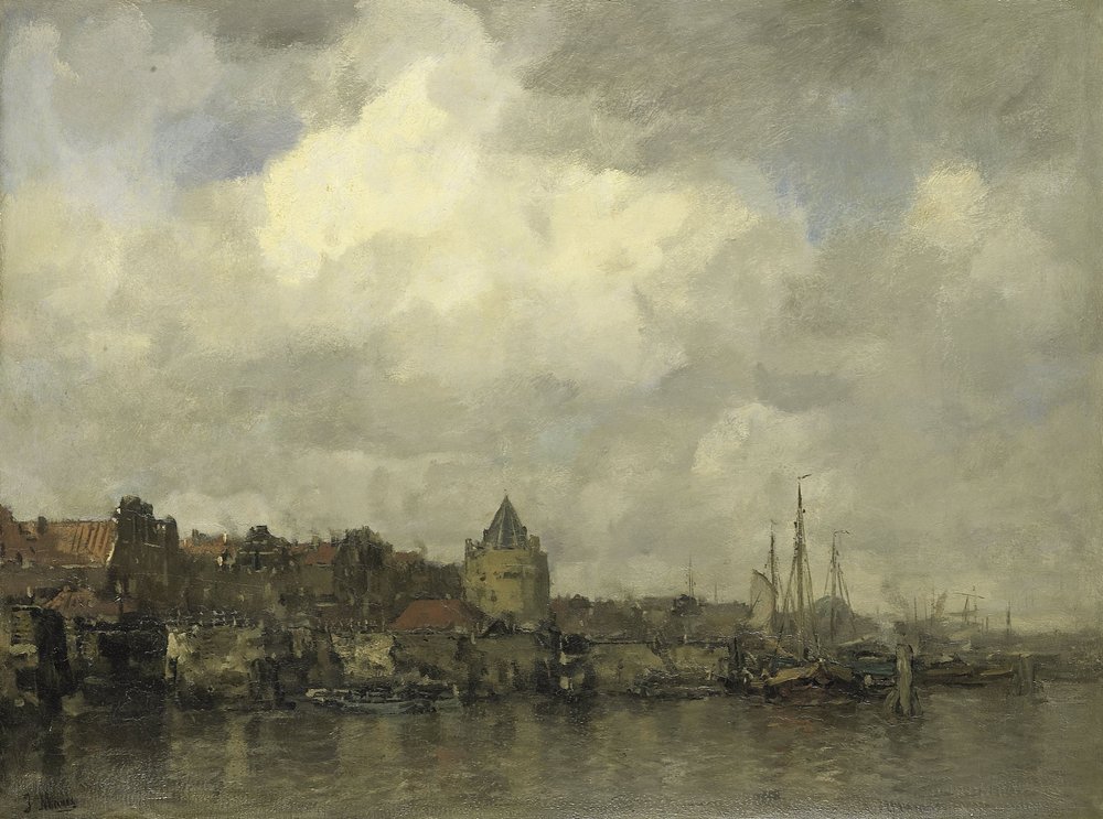 A Schreierstoren kívülről Amszterdamban alkotó: Jacob Henricus or Hendricus Maris