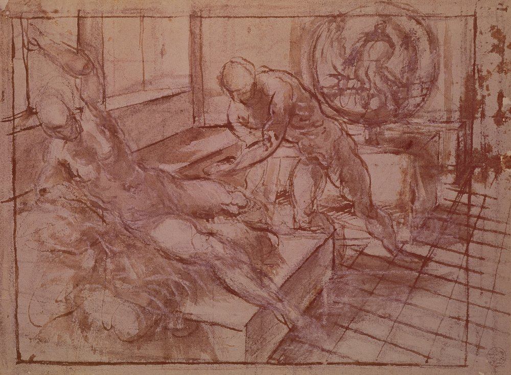 Vulkán és Vénusz (toll és tinta) alkotó: Jacopo Robusti Tintoretto