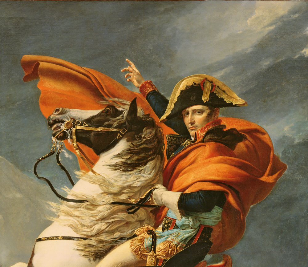 Napóleon átkel az Alpokon 1800. május 20-án, 1803 (101627 részlete) alkotó: Jacques Louis David