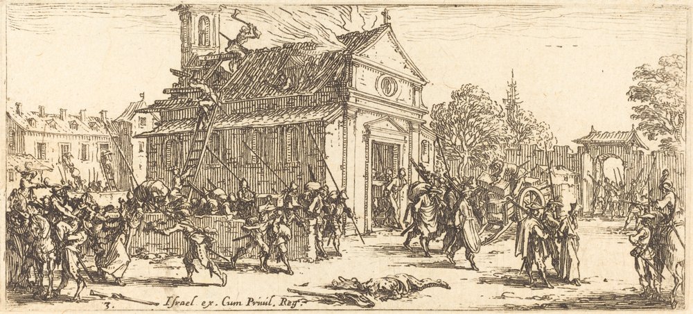 Egy kolostor kifosztása alkotó: Jacques Callot