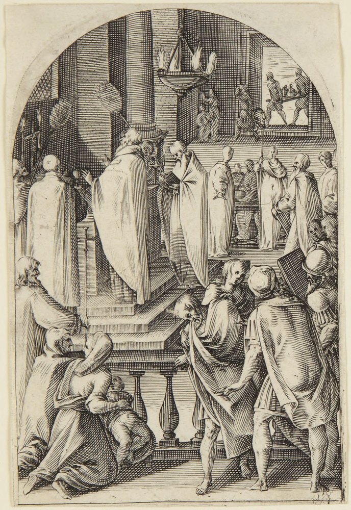 Szent Bazil a miseáldozatot ünnepli alkotó: Jacques Callot