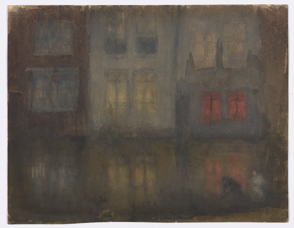Nocturne: fekete és vörös - Back Canal, Hollandia alkotó: James Abbott McNeill Whistler