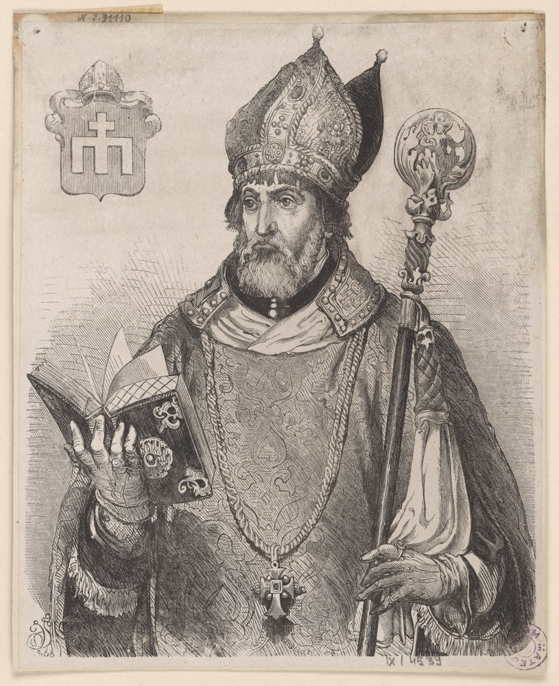 Andrzej Zebrzydowski, krakkói püspök - Jan Matejko rajza nyomán készült fametszet alkotó: Jan Matejko