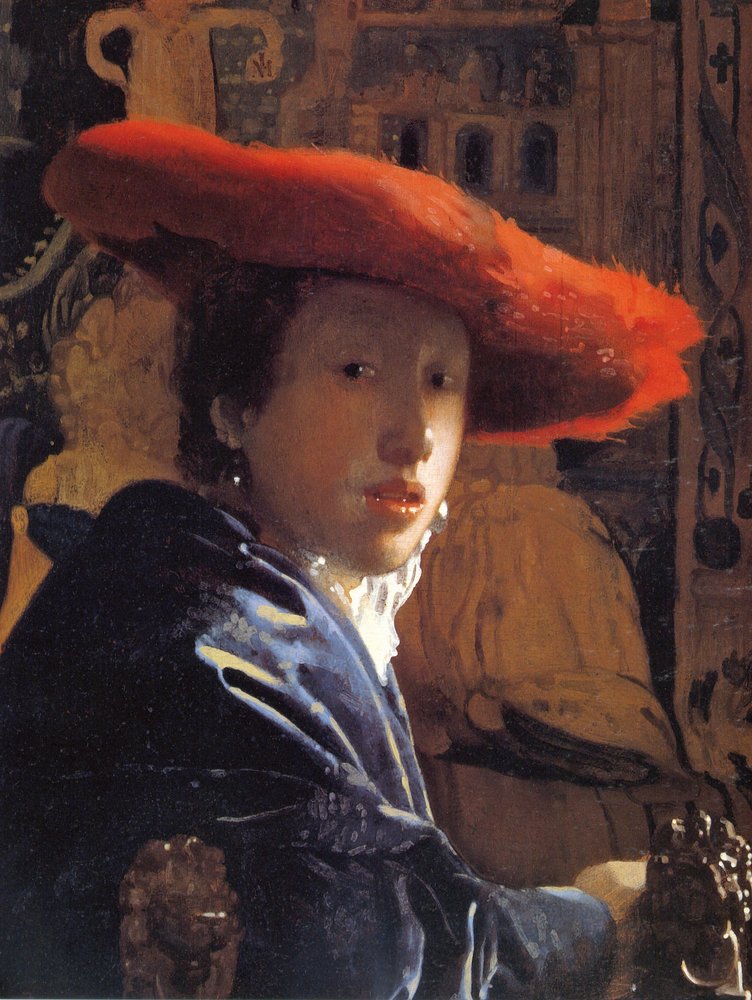 Lány vörös kalapban, kb. 1665 alkotó: Jan Vermeer van Delft
