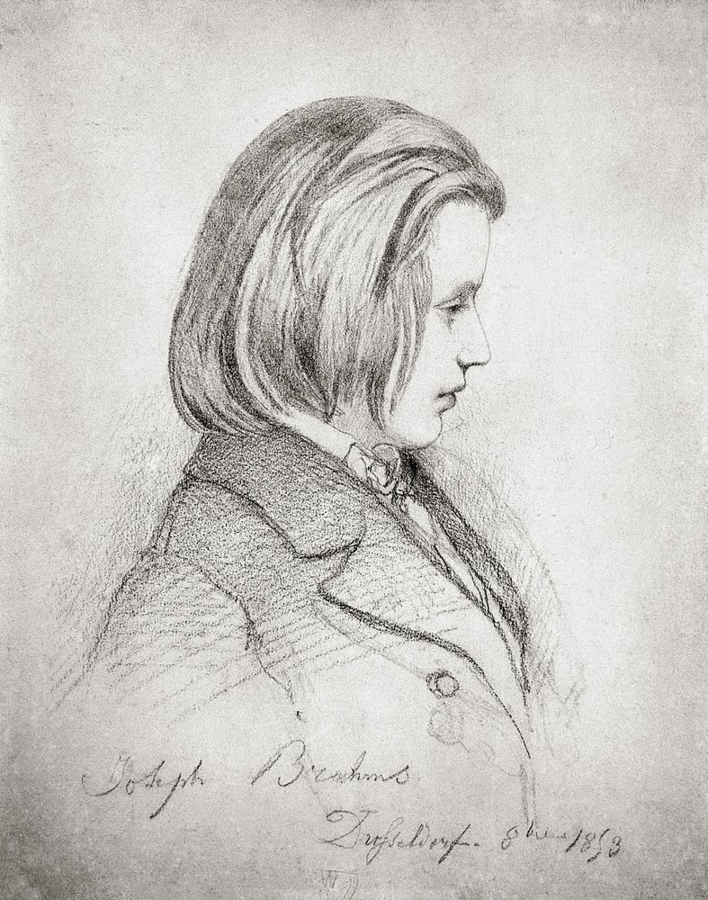 Johannes Brahms (1833-97) húszéves portréja, 1853 alkotó: Jean Joseph Bonaventure Laurens