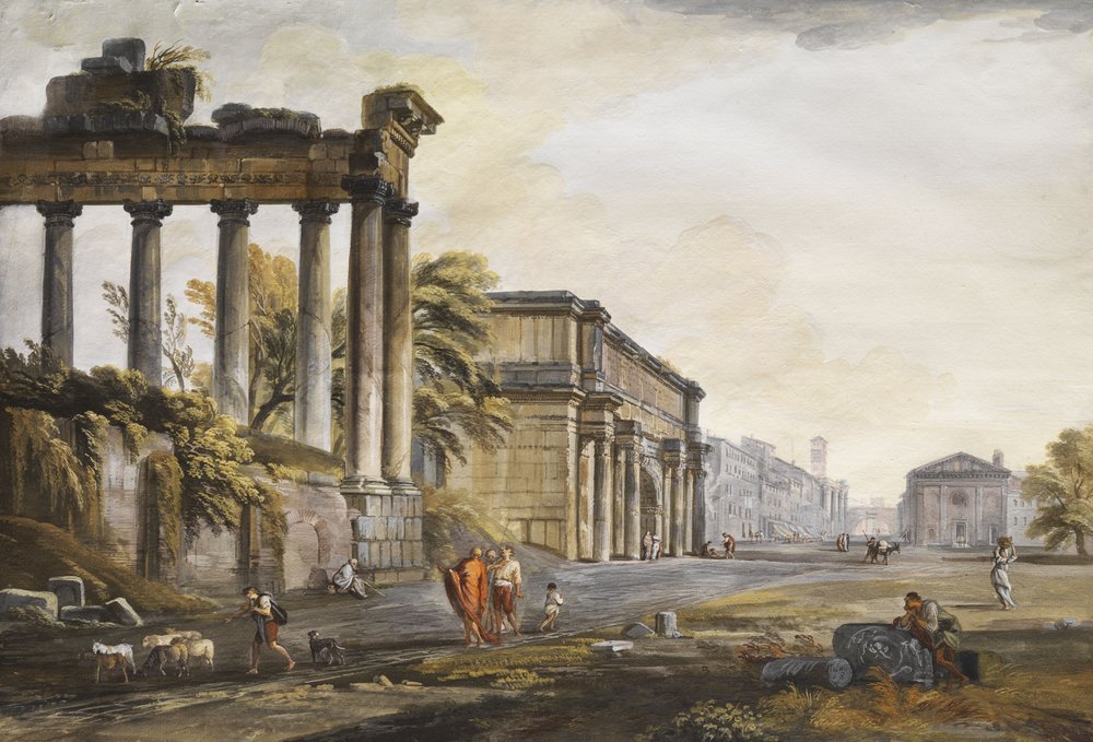 Capriccio romos építészettel alkotó: Jean-Baptiste Lallemand
