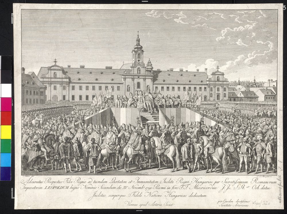 II. Lipót császár magyar királlyá koronázása Pozsonyban, 1790. november 15-én alkotó: Johann Ernst Mansfeld