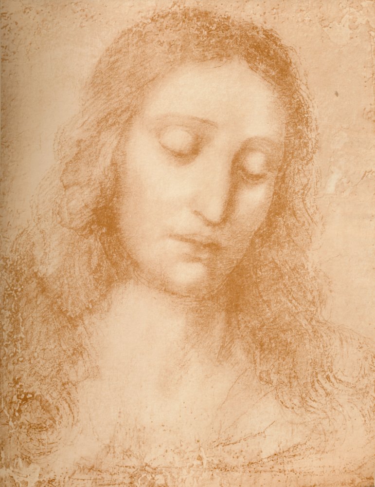 A Megváltó feje, XV. század, 1932 alkotó: Leonardo da Vinci
