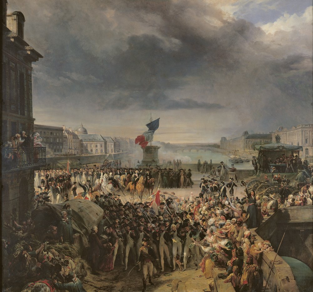 A párizsi nemzetőrség 1792 szeptemberében elindul, hogy csatlakozzon a hadsereghez, 1833-36 körül alkotó: Léon Cogniet