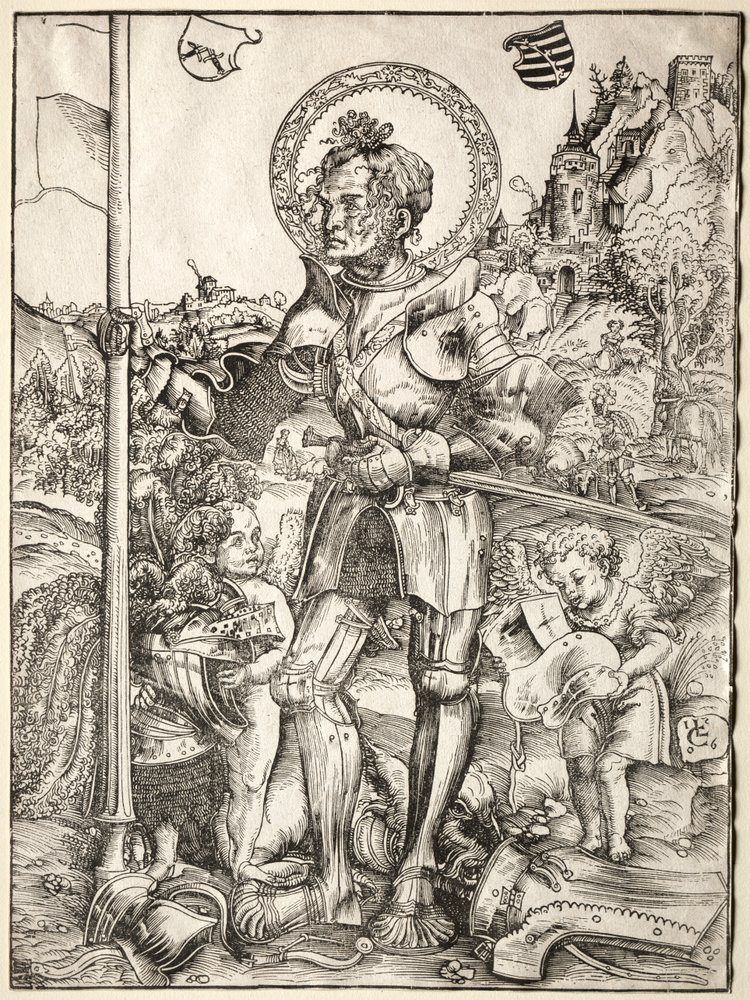 Szent György állva alkotó: Lucas Cranach