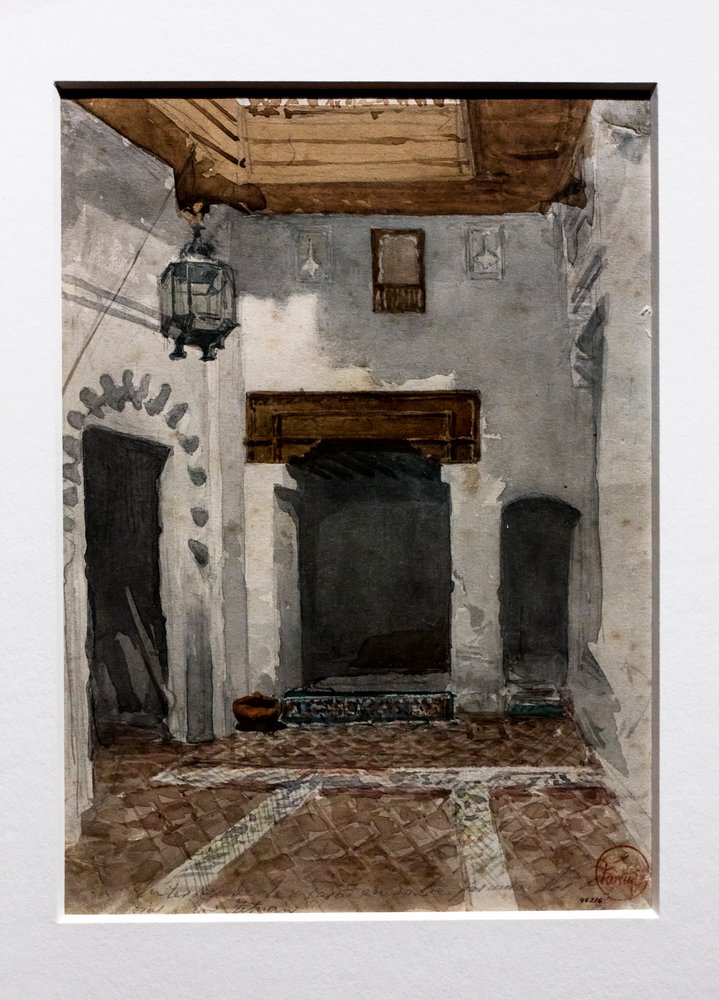 A ház belseje, ahol az első napokat töltöttük Tetouanban, 1860 körül (akvarell, papír) alkotó: Mariano Fortuny
