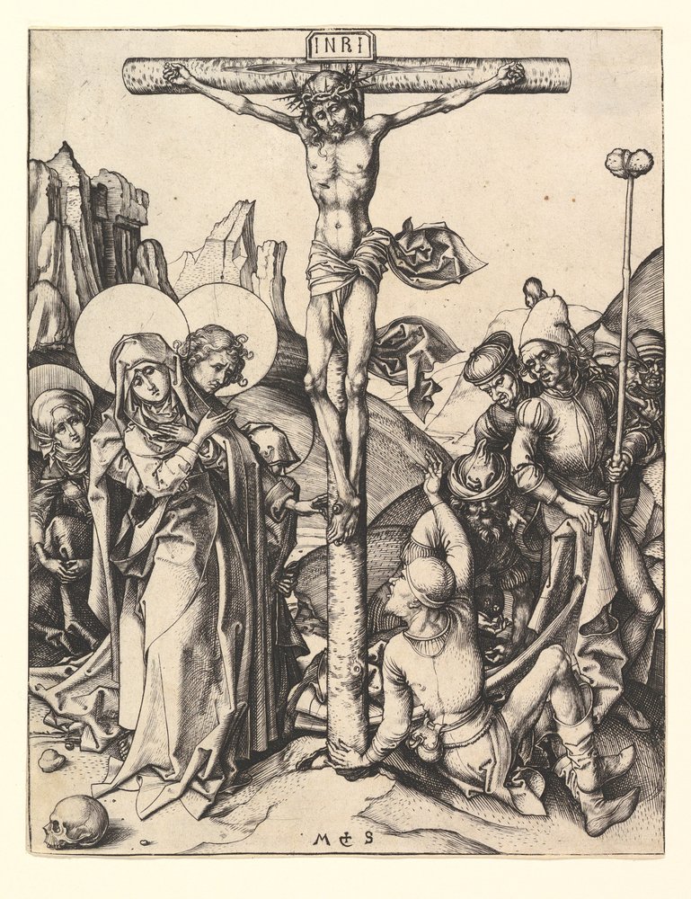 Keresztre feszítés, kb. 1435-1491. alkotó: Martin Schongauer