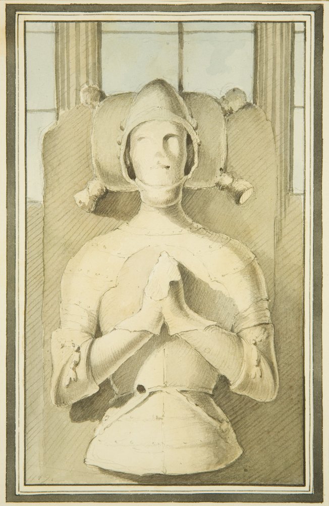 Róbert, Normandia hercegének képmása Szent Fülöpben, 1799 körül (ceruza és akvarell papíron) alkotó: Master of the Bristol Church Monuments